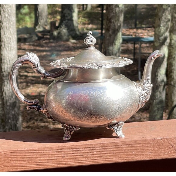 Ascot Sheffield Design Reproduction by Community Silverplate Coffee Tea Pot 7" - Picture 3 of 12